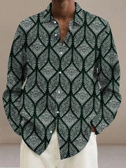 Gentleman Vintage Line Geometric Art Print Long Sleeve Shirt