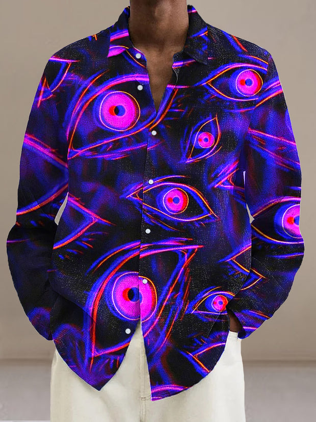 Gentleman Vintage Halloween Mystic Eyes Art Print Long Sleeve Shirt