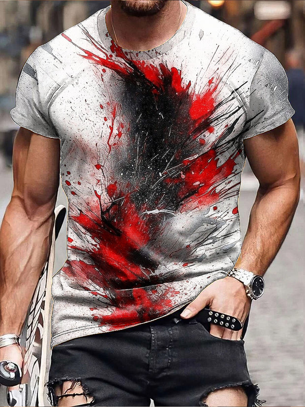 Gentleman Vintage Red Ink Art Print Short Sleeve T-Shirt