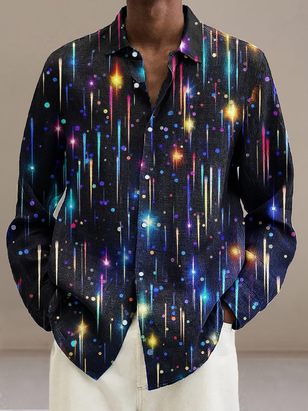 Gentleman Vintage Neon Meteor Art Print Long Sleeve Shirt