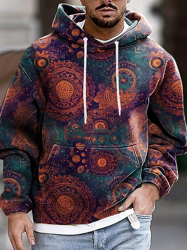 Gentleman Vintage Mandala Art Print Hooded Sweatshirt