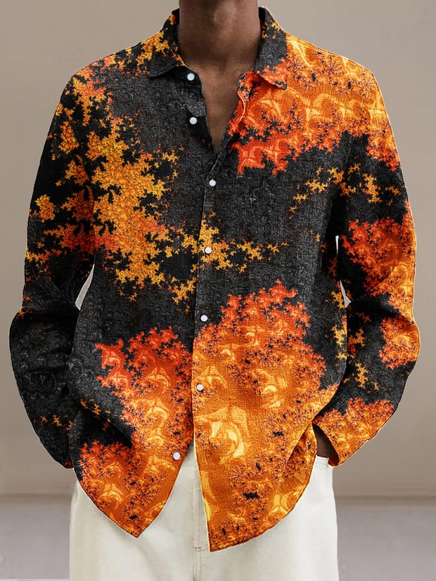 Gentleman Vintage Two Color Abstract Art Print Long Sleeve Shirt