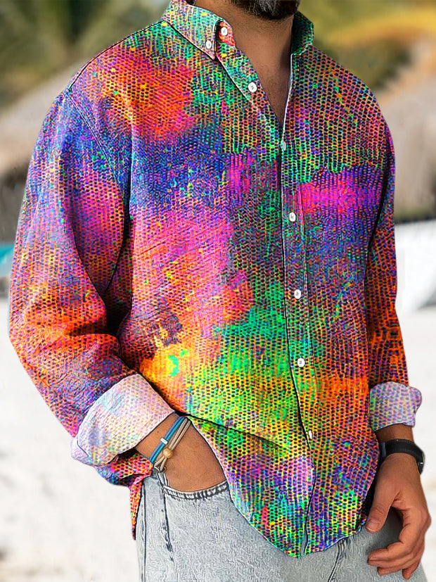 Gentleman Vintage Iridescent Art Print Long Sleeve Shirt