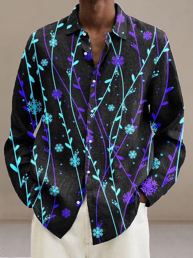 Gentleman Vintage Willow Snowflake Art Print Long Sleeve Shirt