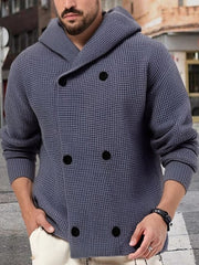 Gentleman Vintage Thickened Hooded Knit Cardigan Jacket