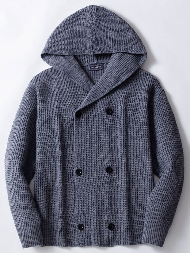 Gentleman Vintage Thickened Hooded Knit Cardigan Jacket