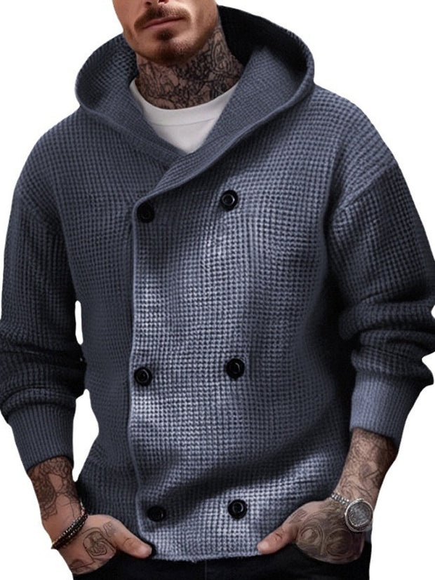 Gentleman Vintage Thickened Hooded Knit Cardigan Jacket