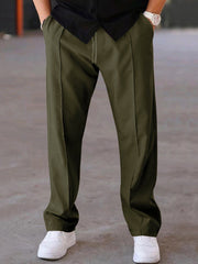 Gentleman's Casual Loose Fit Straight Leg Athletic Casual Pants