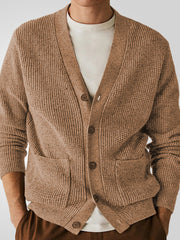 Gentleman's Vintage V-Neck Thickened Knit Cardigan