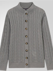 Gentleman's Vintage Stand Collar Button Down Knit Cardigan