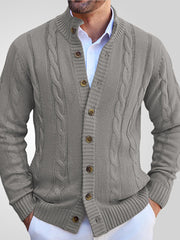 Gentleman's Vintage Stand Collar Button Down Knit Cardigan