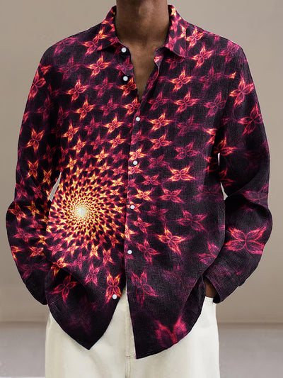 Gentleman Vintage Mystery Geometric Floral Swirl Art Print Long Sleeve Shirt