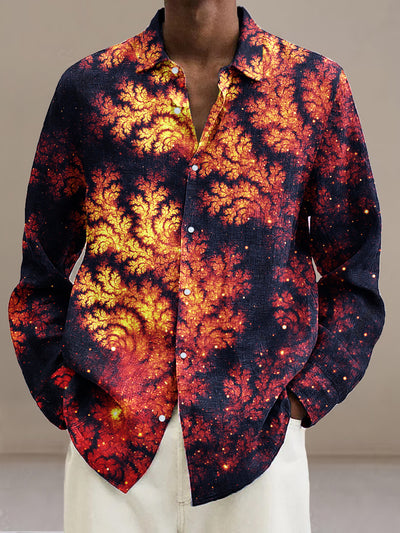 Gentleman Vintage Mystic Tree Textured Art Print Long Sleeve Shirt