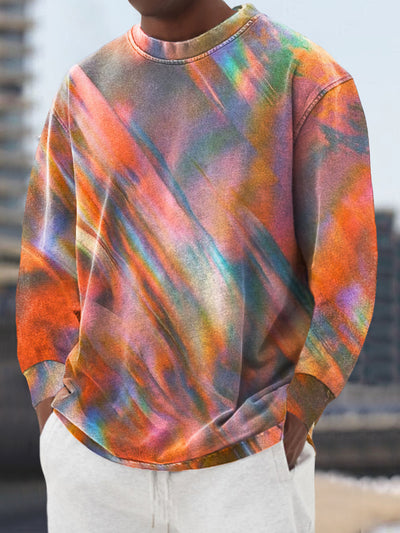 Gentleman Vintage Color Gradient Light Art Print Crew Neck Pullover Sweatshirt