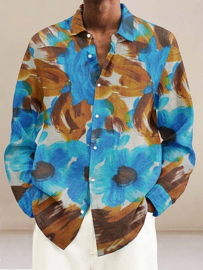 Men's ice cream Cotton Summer Casual Beach Shirt long Sleeve