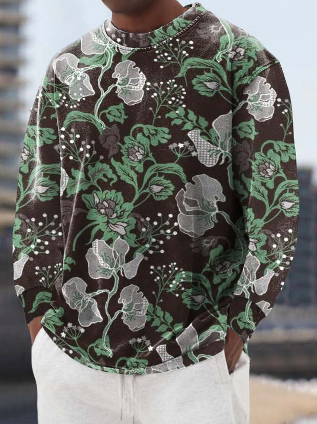 Men's ice cream cotton fashion print crewneck loose sweatshirt