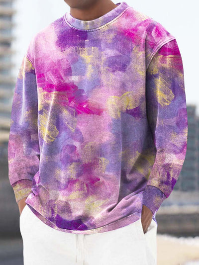 Men's ice cream cotton fashion print crewneck loose sweatshirt