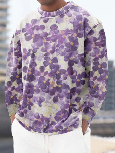 Men's ice cream cotton fashion print crewneck loose sweatshirt