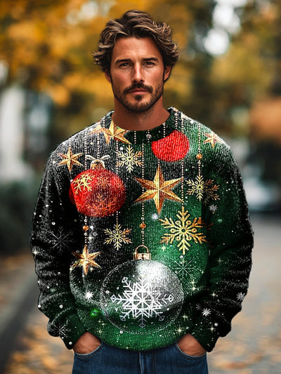 Gentleman Christmas Decoration Pendant Art Print Crew Sweater