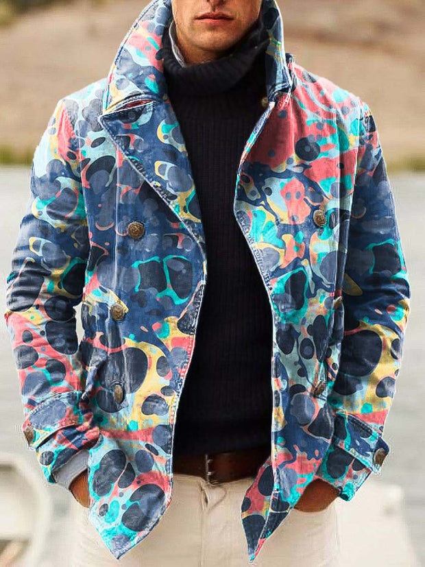 Men's simple and versatile fashion digitally printed casual jacket