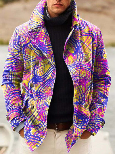 Men's lines are entwined with fashionable digitally printed casual jackets