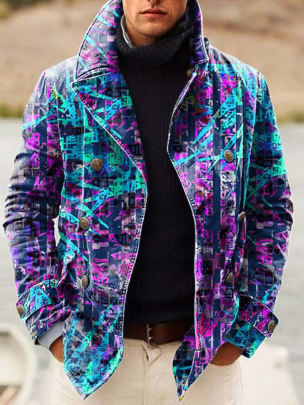 Men's classic and versatile fashion digitally printed casual jacket