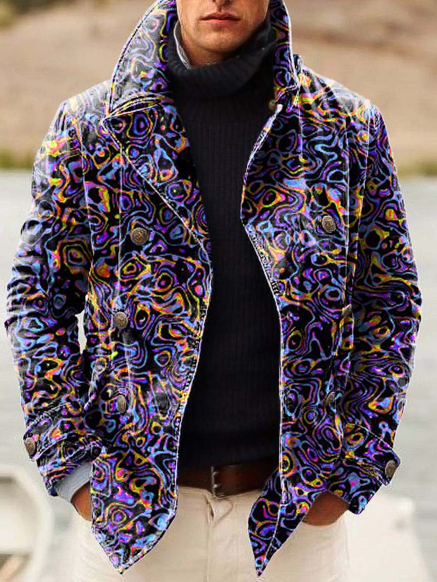 Men's mysterious handsome fashion digitally printed casual jacket