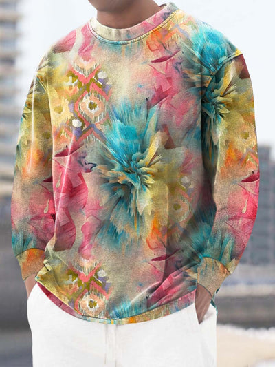 Men's comfortable and fashionable printed loose long-sleeved sweatshirt