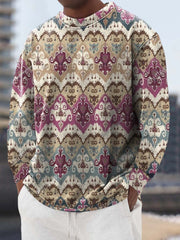 Men's ice cream cotton fashion print crewneck loose sweatshirt