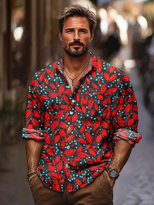 Men's ice cream Cotton Summer Casual Beach Shirt long Sleeve