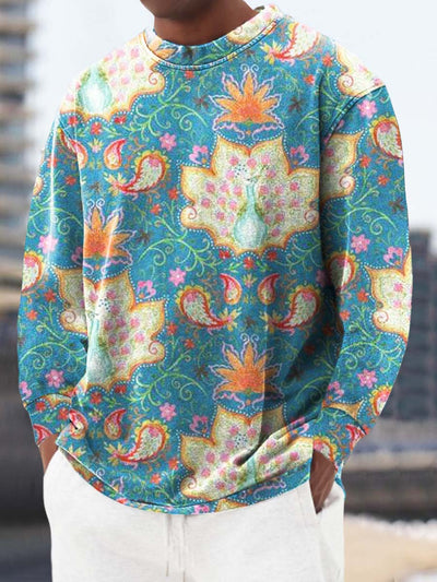 Men's ice cream cotton fashion print crewneck loose sweatshirt