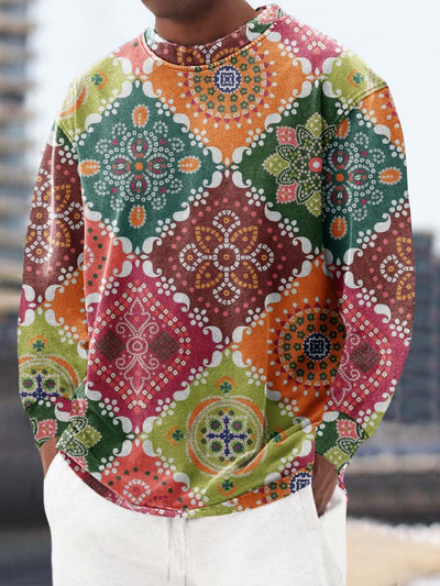 Men's ice cream cotton fashion print crewneck loose sweatshirt