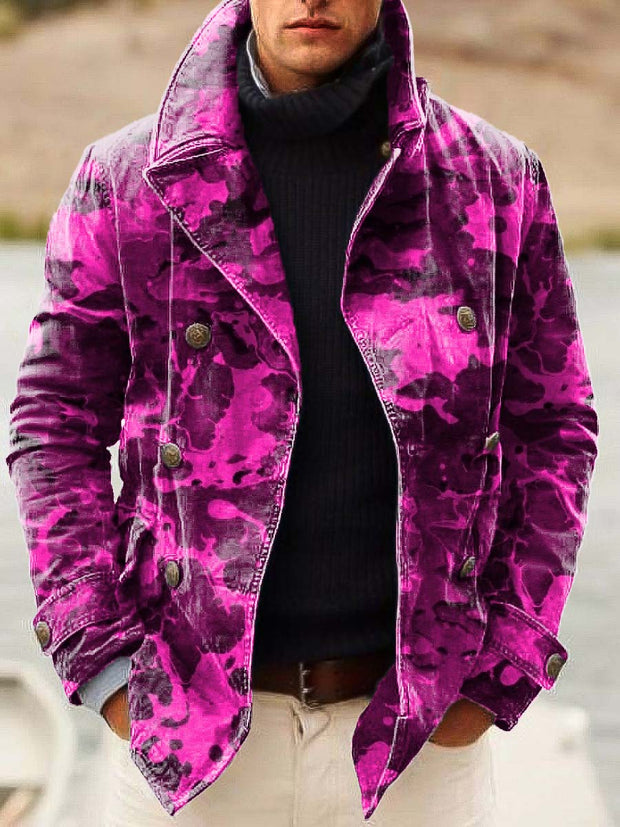 Men's classic versatile fashion print loose jacket