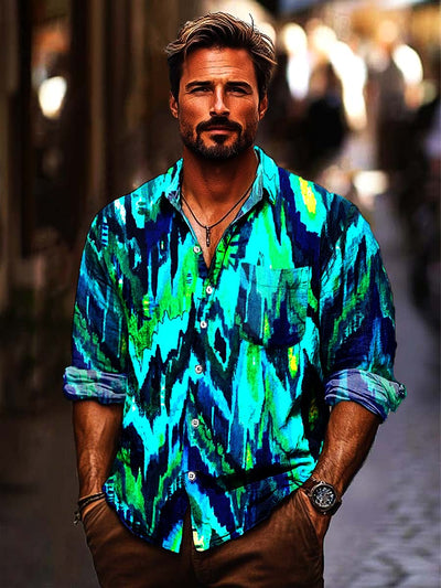 Men's high fashion casual beach shirt long sleeved