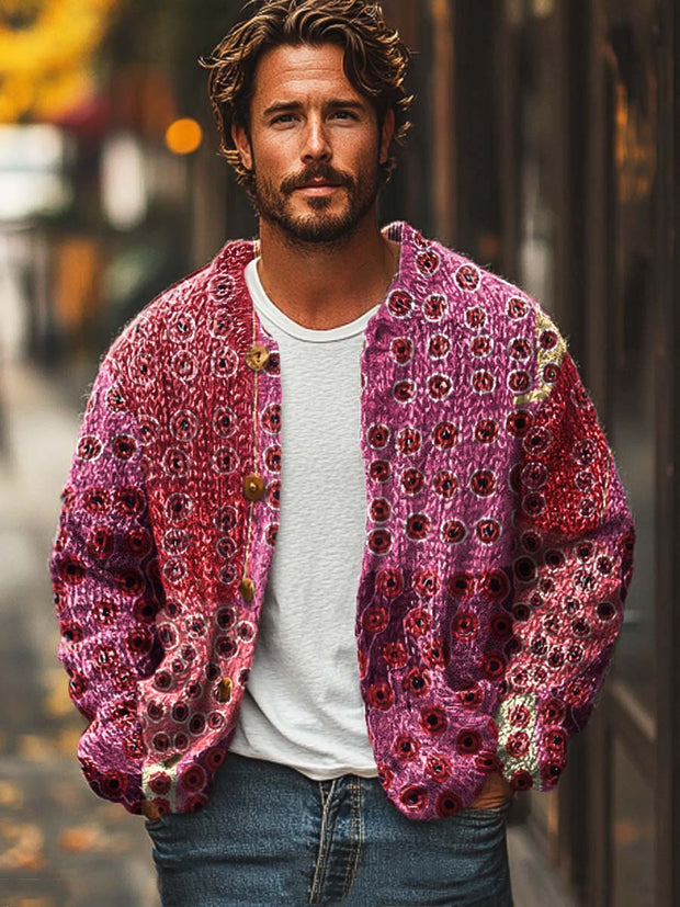 Men's trendy colorful fashion digitally printed sweater cardigan jacket