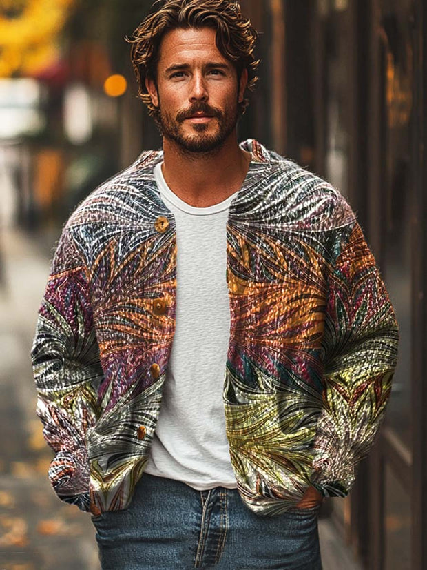 Gentleman vintage art fashion print sweater cardigan