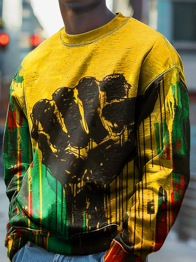 Vintage African Colorful Abstract Power Art Print Crew Neck Sweatshirt